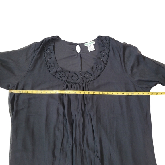 ULLA POPKEN Black A-Line Beaded Maxi Dress Size 32/34 - Picture 12 of 15